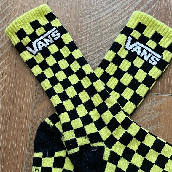 Vans Bold Checkered Socks in Black and Yellow - Picture 3 of 4